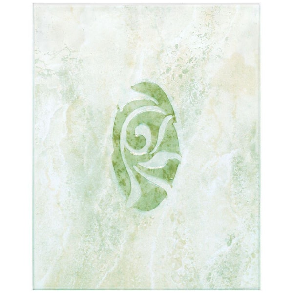 Merola Tile Joya Verde 8 in. x 10 in. Ceramic Decor Wall Tile