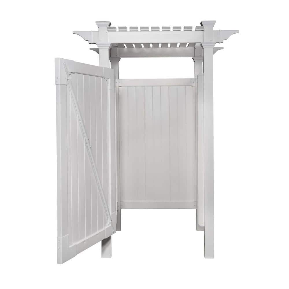 89in White Vinyl Outdoor Shower Enclosure Kit with Door