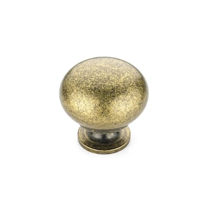Varennes Collection 1-1/4 in. (32 mm) Burnished Brass Traditional Cabinet Knob