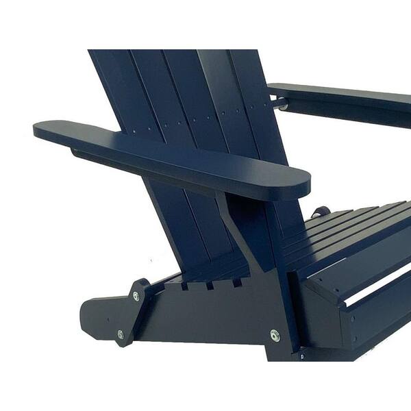 Hampton Bay Adirondack Classic Midnight Navy Blue Outdoor Patio Folding