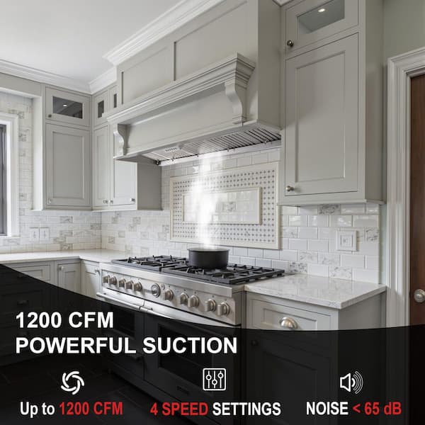 Akicon Akicon 54 in. 1200 CFM Ducted Stainless Steel Range Hood