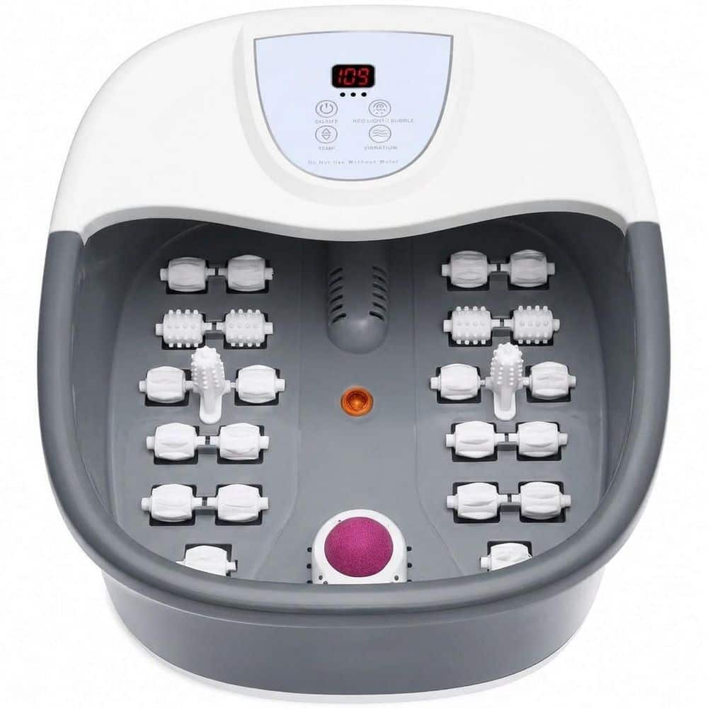 Foot Spa Bath Massager with Heat, 22 Massage Rollers, Temperature Control, Jets, Bubbles, and Vibration, Black price history on PriceWatchPro