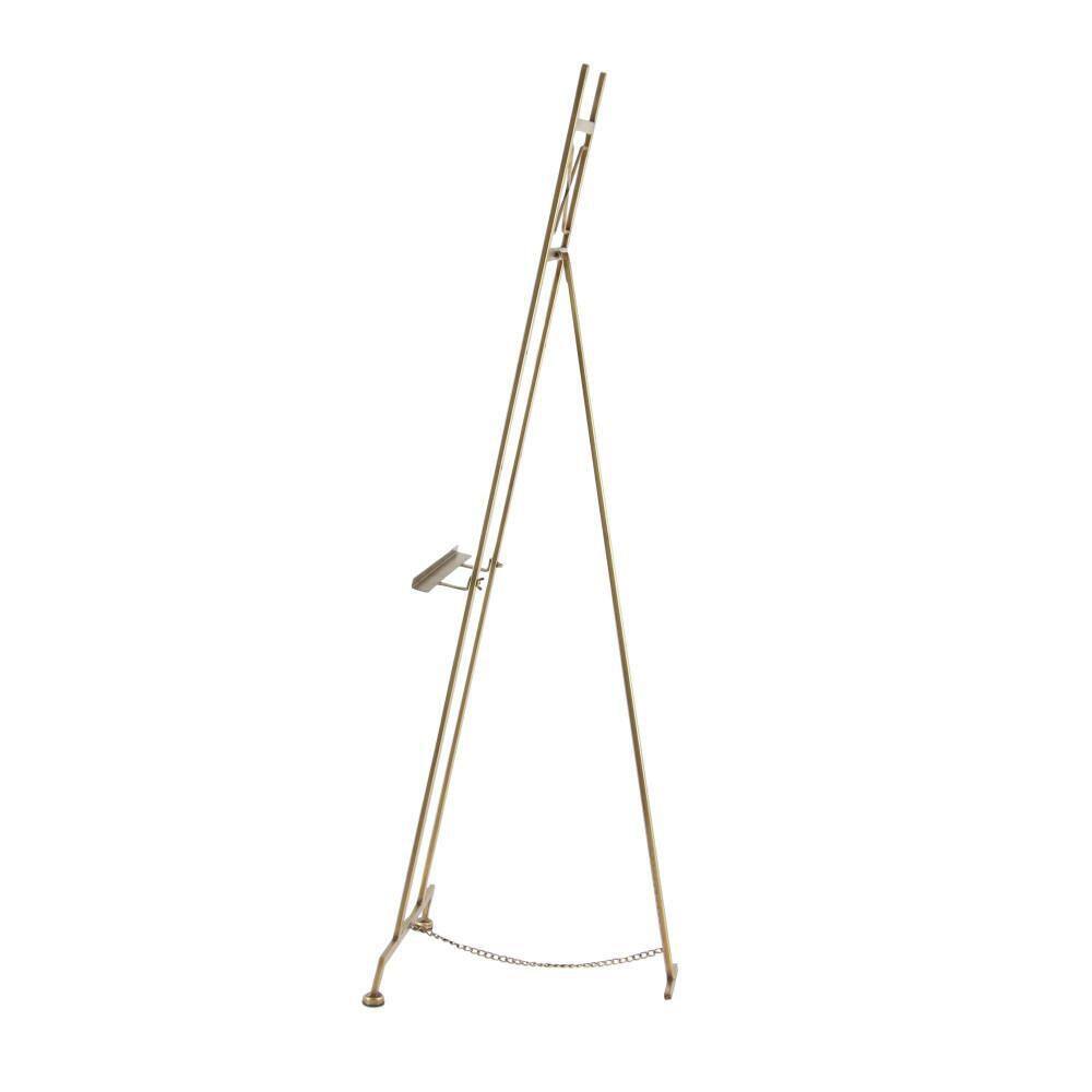 Gold Adjustable Metal Floor Easel with Chain Support
