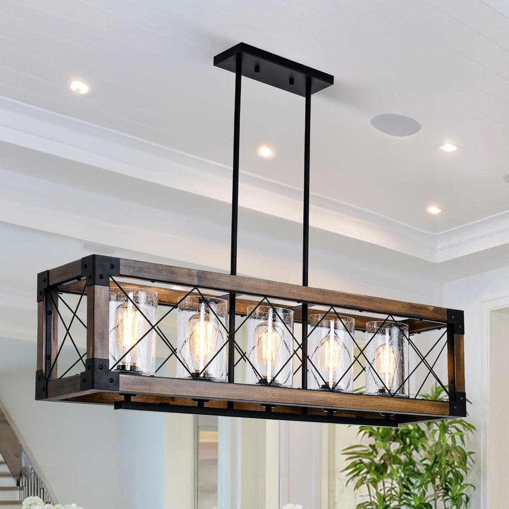 Gaultハウス HuixuTe 5-Light Farmhouse Pendant Light for Dining Room