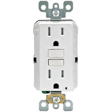 15 Amp 125-Volt Duplex SmarTest Self-Test SmartlockPro Tamper Resistant GFCI Outlet, White