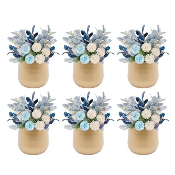 5.9 in. Tall 6 Pieces Round Gold Modern Metal Iron Flower Vase Wedding Centerpieces