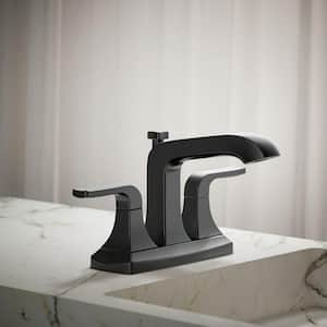 Rubicon 4 in. Centerset 2-Handle Bathroom Faucet in Matte Black