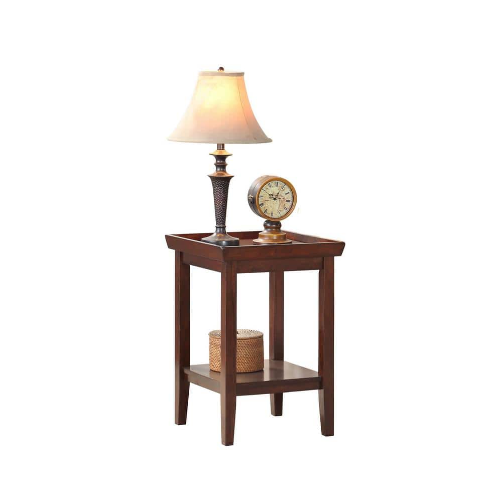 Ledgewood Espresso Solid Rubberwood 18" Square End Table