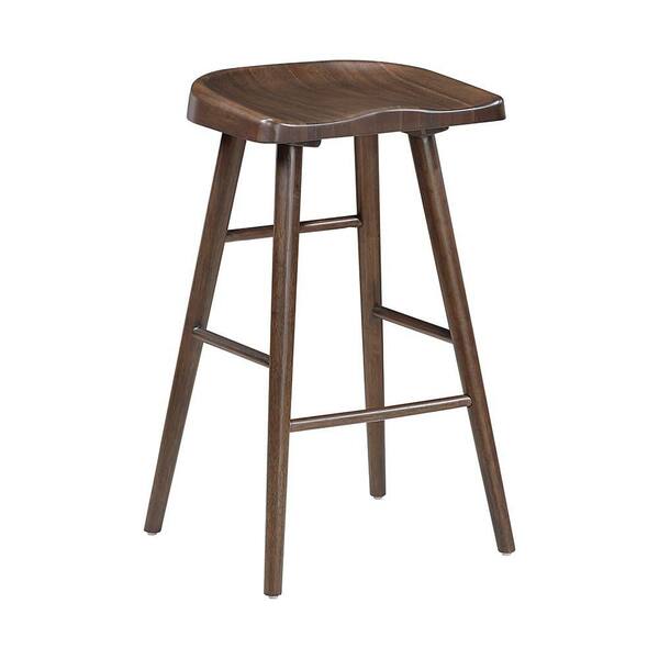 Lazzara Finn 29.5 in. H Brown Finish Wood Frame Pub Height Stool