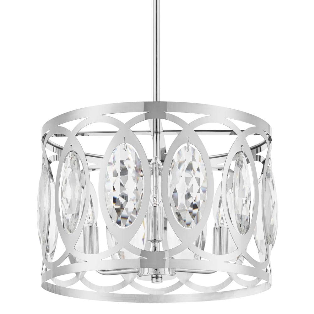 Westchester 3-Light Chrome Semi-Flushmount/Pendant Convertible
