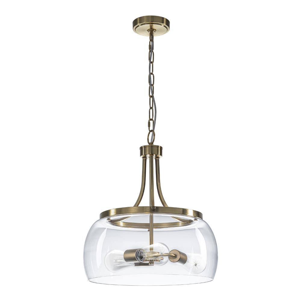 15.7 Inch Modern Farmhouse 3-Light Gold Glass Pendant Light with  Adjustable Chain for Kitchen Island Dining Room price history on PriceWatchPro