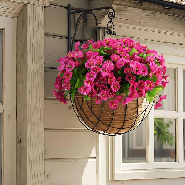 Afoxsos 12.00 in. 8 Bundles Artificial Flowers for Outdoor Spring