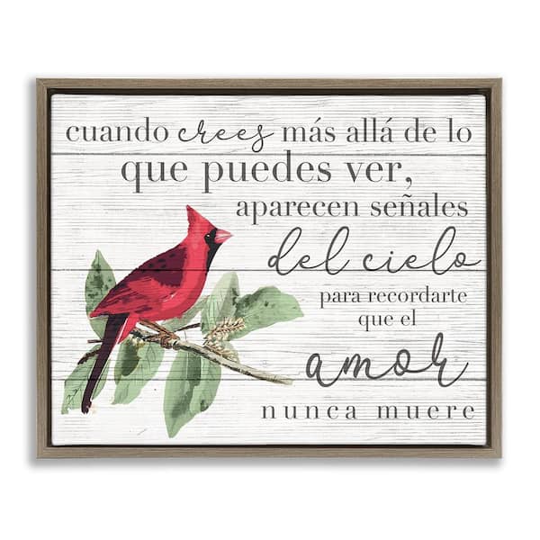 Stupell Industries Signs from Heaven Appear by Lil' Rue Brown Floater Frame Typography Graphic Art Print 17 in. x 21 in.