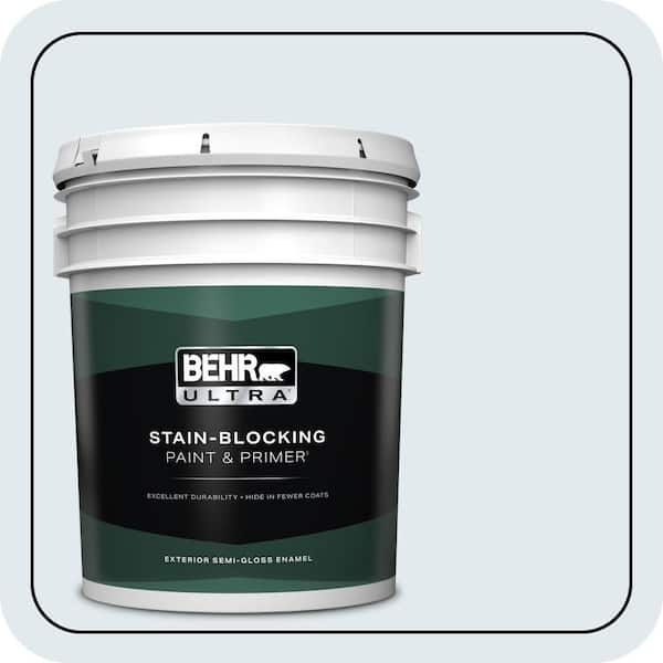 BEHR ULTRA 5 gal. #570A-1 Ice Floe Semi-Gloss Enamel Exterior Paint & Primer