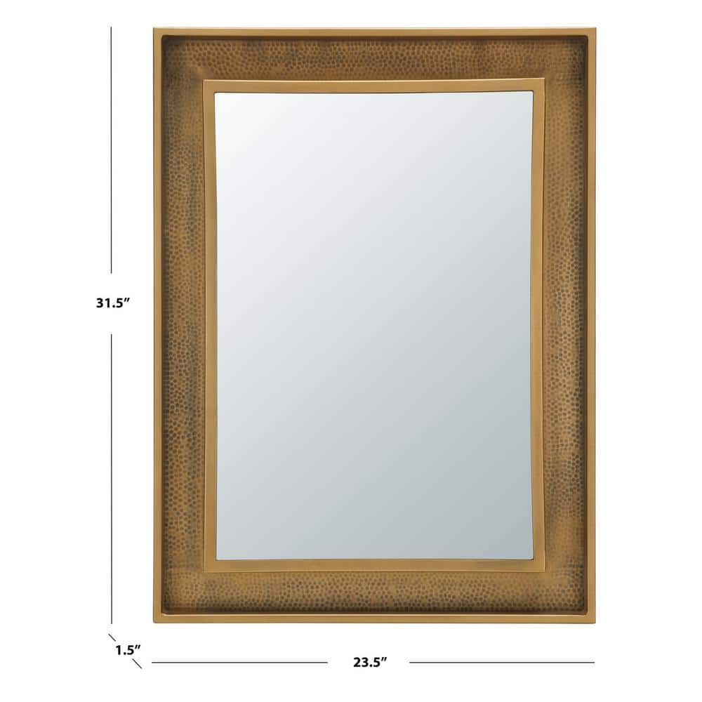 Lavanya Antique Brass Rectangular Wood Frame Mirror