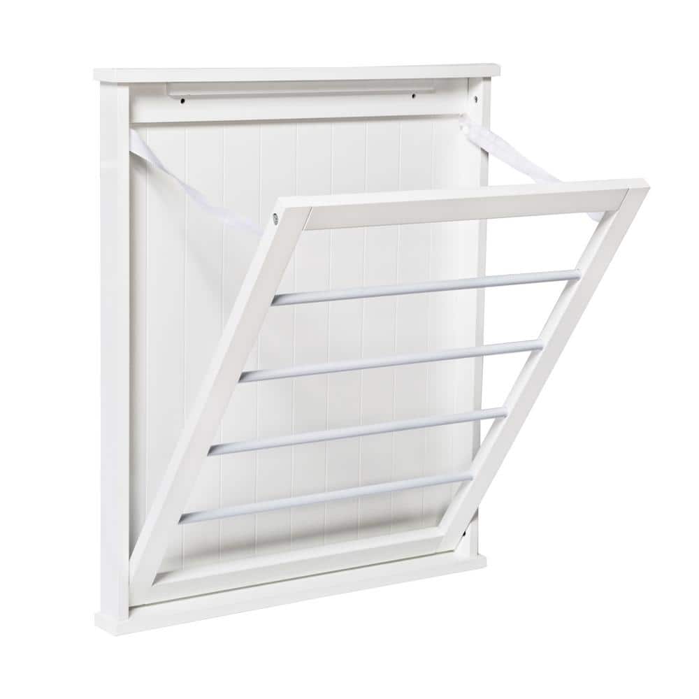White MDF Wall-Mount Folding Drying Rack