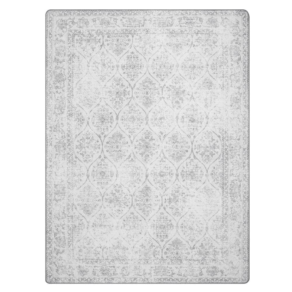 Limlok Gray for Living Room 8 ft. x 10 ft. Machine Washable Bedroom ...