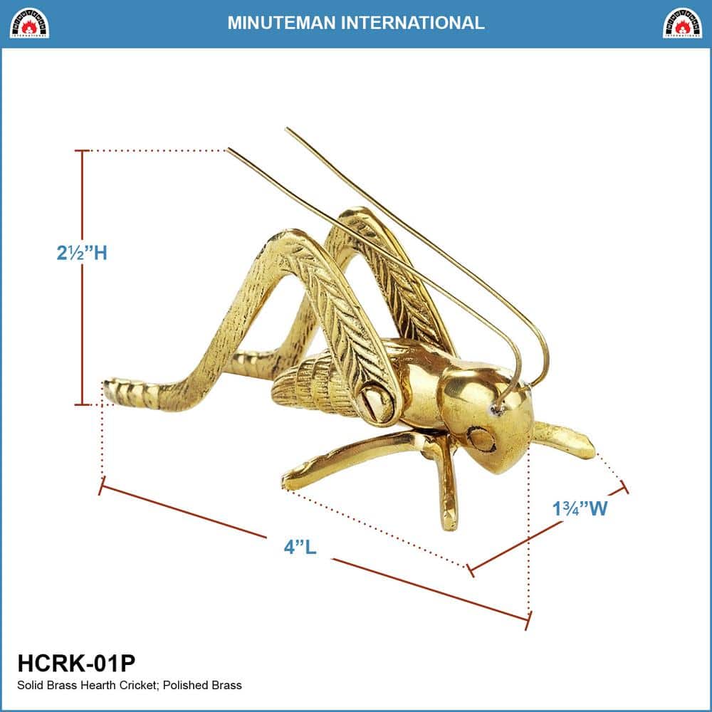Polished Brass Cricket Hearth Figurine, 9"