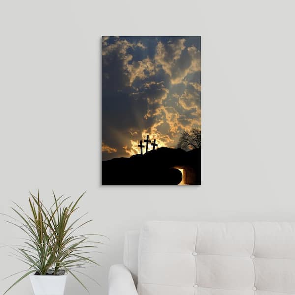 GreatBigCanvas "Empty Tomb And Three Crosses" by Colette Scharf Canvas Wall Art
