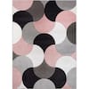 Helena Blush Pink Mid-Century Modern Abstract Geometric 3D Textured Rug
