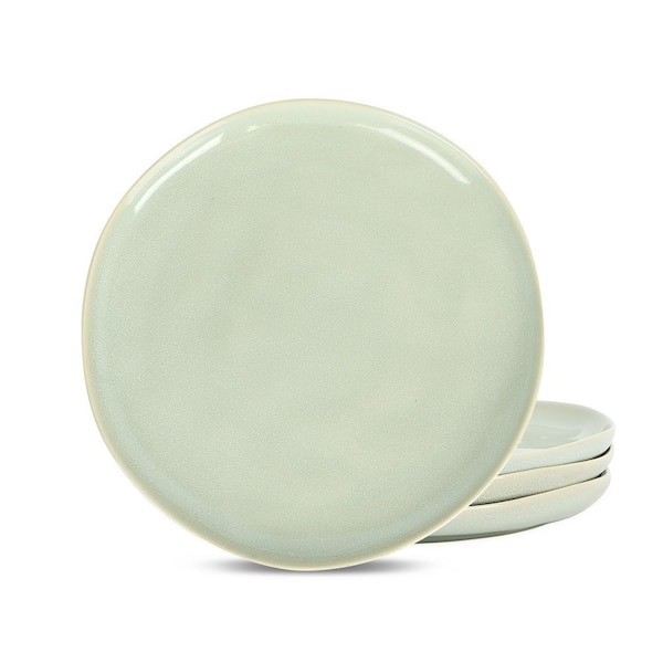 Mirella 4-Piece Light Green Stoneware Dinner Plate Set (Service for 4)