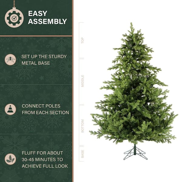 Fraser Hill Farm 7.5-ft. Foxtail Pine Green Artificial Christmas