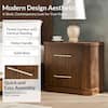 JAYDEN CREATION Emiliana Walnut 2-Drawer 26.25 in. W Nightstand with Built-in Integrated Charging Station NSGG1445-WAL