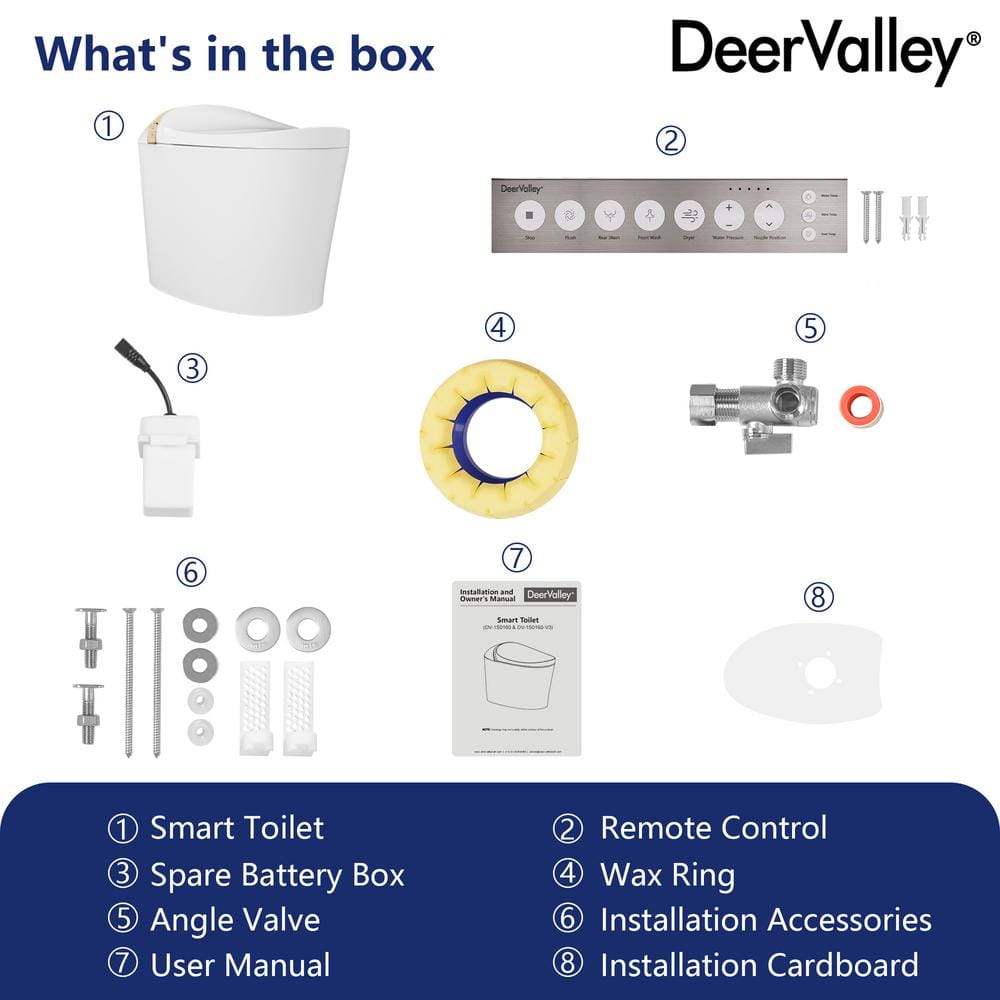 White Elongated Free Standing High Efficiency Smart Toilet