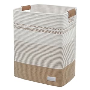 Square Woven Wicker Decorative Basket Storage Basket with Handles