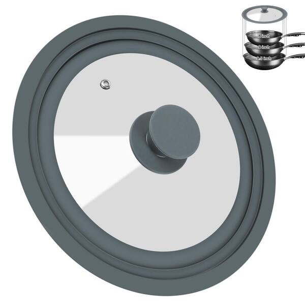 Universal Tempered Glass Pot Lid for Pots, Pans and Skillets, Fits 8 in. 9 in. 9.5 in. Diameter