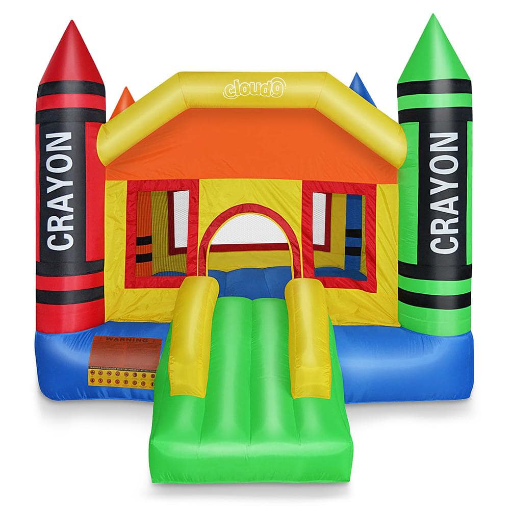 Cloud 9 Mini Crayon Inflatable Bounce House with Slide