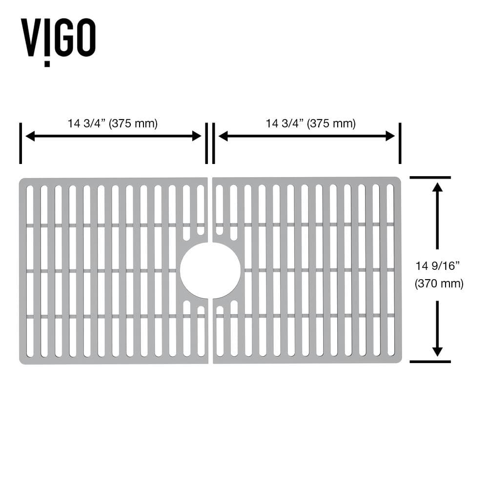Gray Silicone Bottom Grid for Single Bowl Kitchen Sink