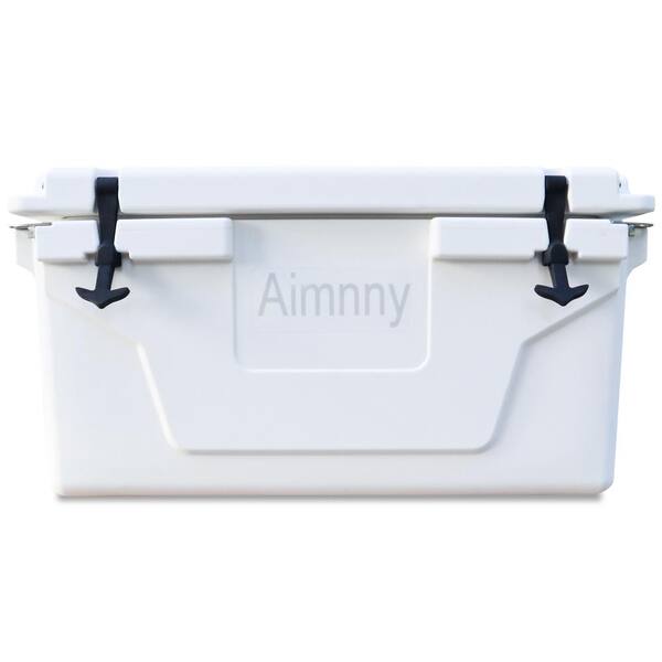 Tunearary Heavy-Duty Wheels 65 qt. White Chest Cooler with Bottle Opener for Beach Drink Camping Picnic Fishing Boat Barbecue