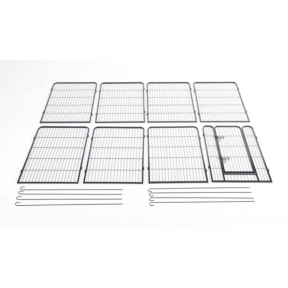 Heavy Duty Black Metal 40" Pet Playpen with Door