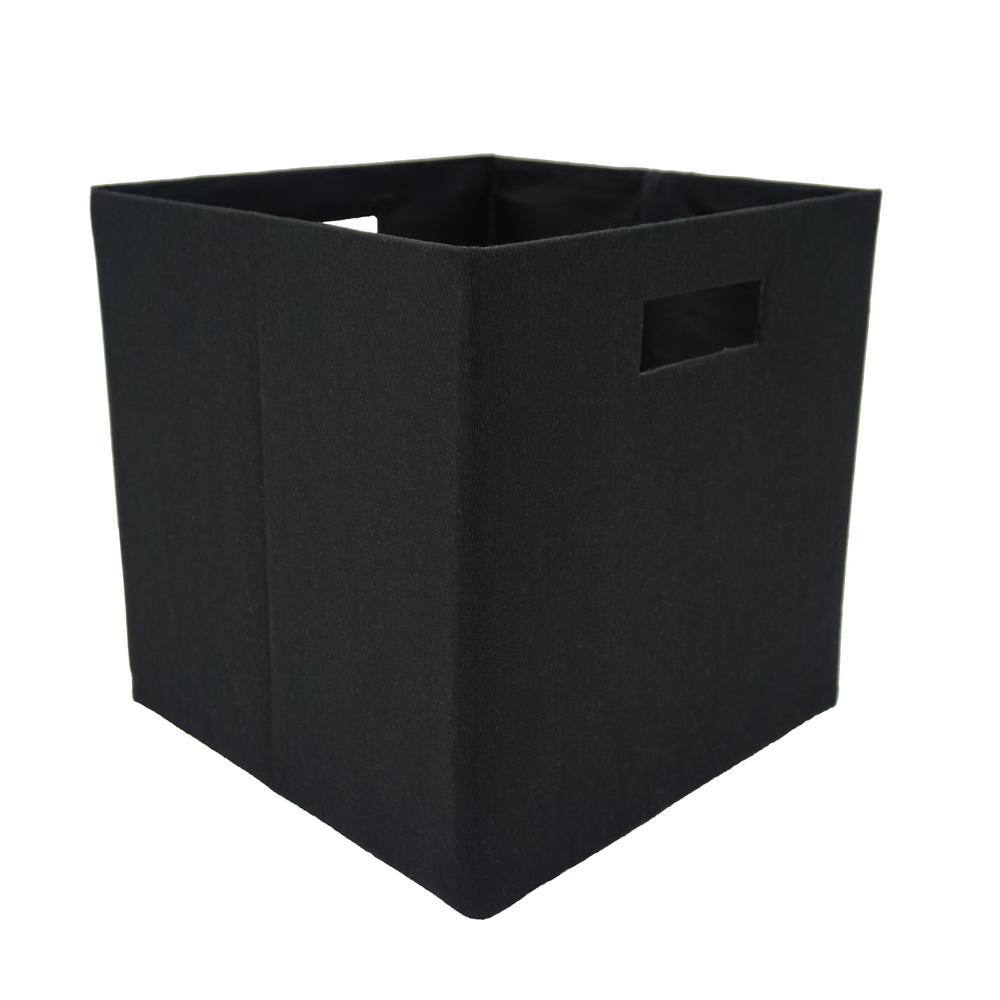 Handcrafted 4 Home 12 in. H x 12 in. W x 12 in. D Black Fabric Cube Storage Bin 2Pack GLNY5002