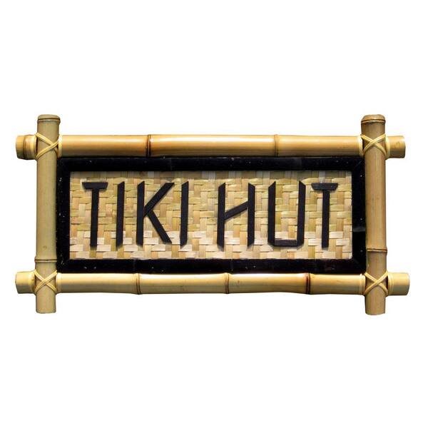 Backyard X-Scapes 24 in. x 12 in. Tiki Hut Bamboo Sign-DISCONTINUED