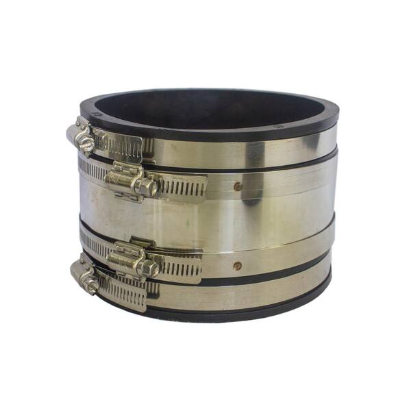 ECO FLO 4 in. Clay x 4 in. DWV Shielded Flexible PVC Coupling