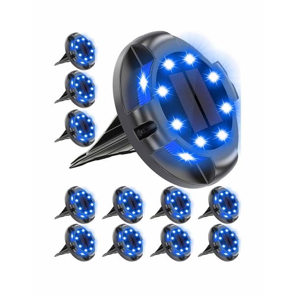 Solar Pathway Lights Outdoor, 12-Packs Blue Bright Solar Ground Lights for Yard Walkway Garden Decorations