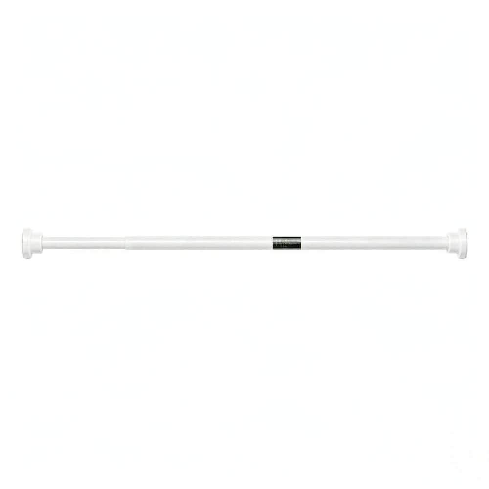 Select Curtain Rods Wudkey 74 in. Heavy Duty Stainless Steel Tension Shower Rod in White ...