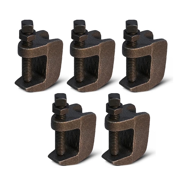 PLUMBFLEX Wide Mouth Beam Clamp for 5/8 in. Threaded Rod in Uncoated Steel (5-Pack)