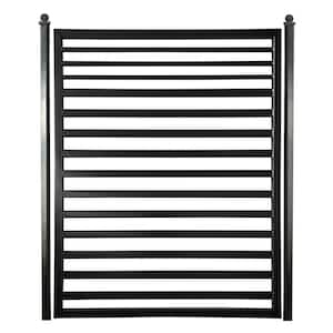 4 ft. x 5 ft. Sofia Style Black Steel Pedestrian Fence Gate