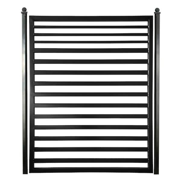 ALEKO 4 ft. x 5 ft. Sofia Style Black Steel Pedestrian Fence Gate