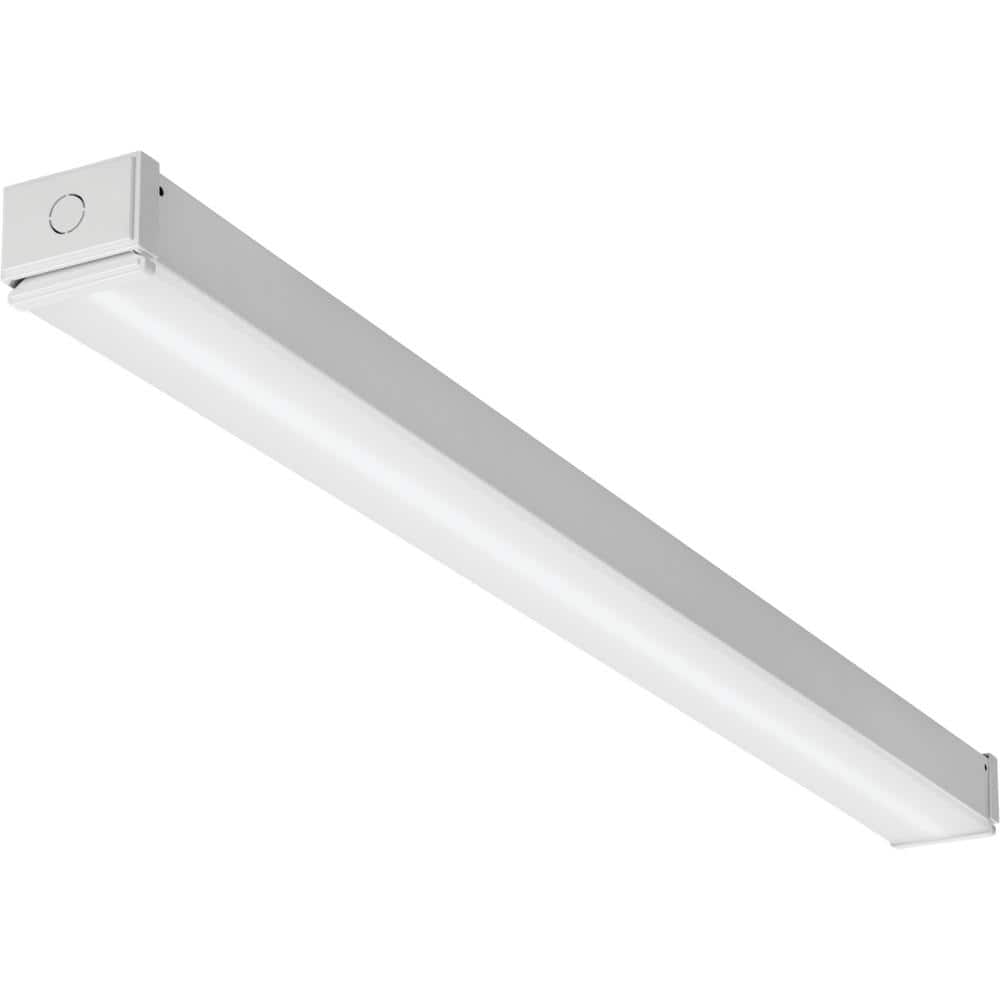 Sleek 4ft White Steel LED Surface Mount Strip Light, 4000K