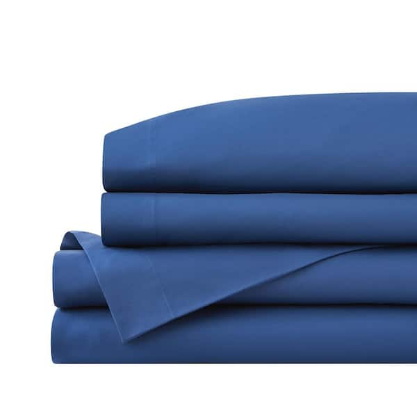 StyleWell Brushed Soft Microfiber 4-Piece Queen Sheet Set in Mariner