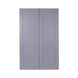 Bremen 24 in. W x 12 in. D x 42 in. H Gray Plywood Assembled Wall Kitchen Cabinet with Soft-Close