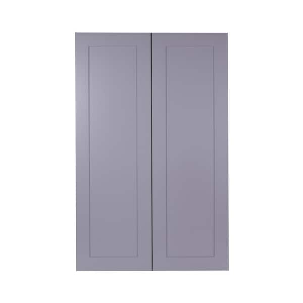 Bremen Cabinetry Bremen 30 in. W x 12 in. D x 42 in. H Gray Plywood Assembled Wall Kitchen Cabinet with Soft-Close