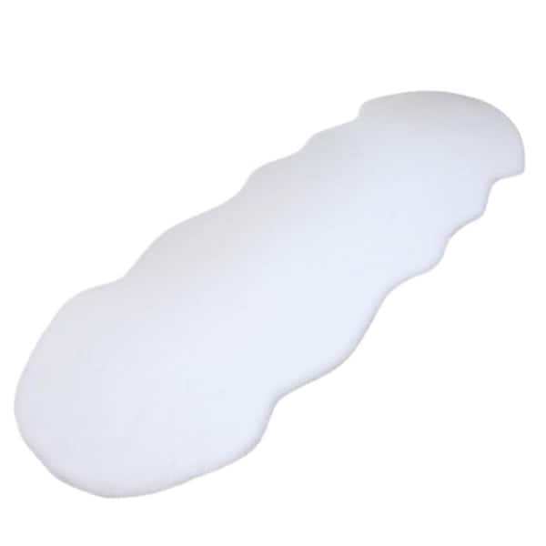 Mmlior White 2 ft. x 6 ft. Soft Faux Rabbit Fur Specialty Area Rug