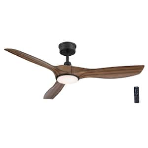 Marlon 52 in. Integrated LED Indoor Natural Iron Ceiling Fan with Brazilian Walnut Blades and Remote Control
