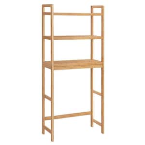 24.8 in. W x 64.2 in. H x 10.2 in. D Brown Bamboo 3-Tier Bathroom Over-the-Toilet Storage in Natural