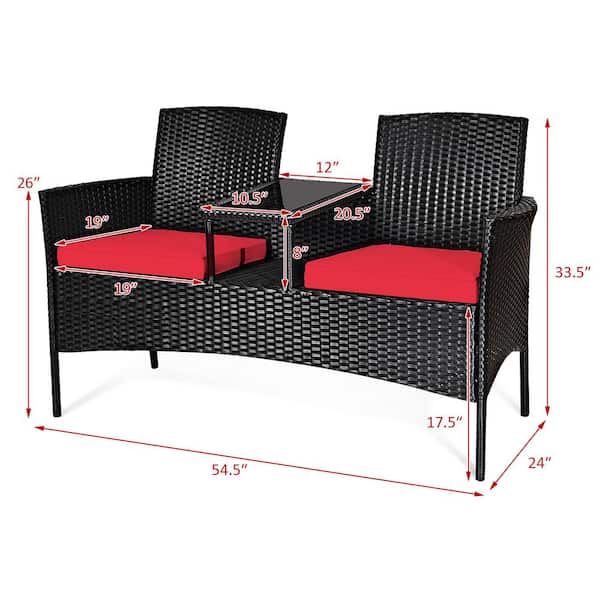 Wicker Patio Seating Set, Modern Black Wicker Outdoor Furniture